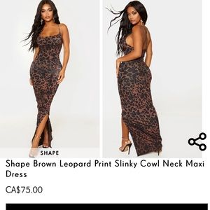 Pretty little thing leopard print side slit maxi dress